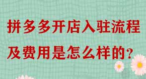 拼多多開店入駐流程及費用