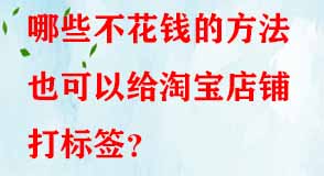 哪些不花錢的方法也可以給淘寶店鋪打標簽